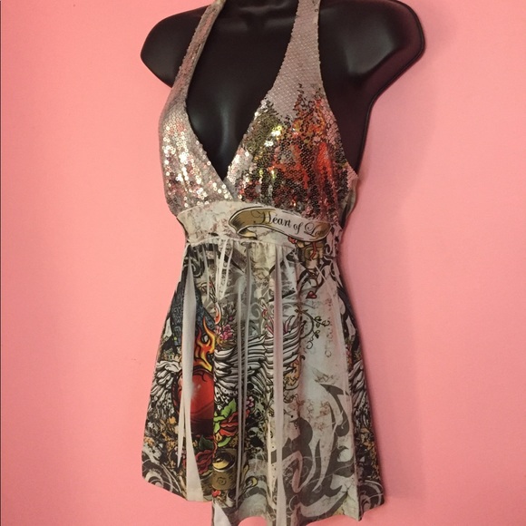 Vintage sequinned halter top - Picture 2 of 5